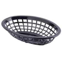 Tablecraft 1071FG Oval Side Order Basket - 8" x 5 1/4" x 2", Polyethylene, Forest Green thumbnail 5