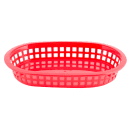 Tablecraft 1073R Platter Basket - 9 1/4" x 6 " x 1 1/2", Polypropylene, Oval, Red thumbnail 2