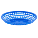 Tablecraft 1074BL Classic Oval Basket - 9 1/4" x 6 " x 1 3/4", Polyethylene, Royal Blue thumbnail 2