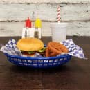 Tablecraft 1074BL Classic Oval Basket - 9 1/4" x 6 " x 1 3/4", Polyethylene, Royal Blue thumbnail 6