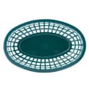 Tablecraft 1074FG Classic Basket - 9 1/4" x 6 " x 1 3/4", Polyethylene, Oval, Forest Green thumbnail 4