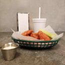 Tablecraft 1074FG Classic Basket - 9 1/4" x 6 " x 1 3/4", Polyethylene, Oval, Forest Green thumbnail 7