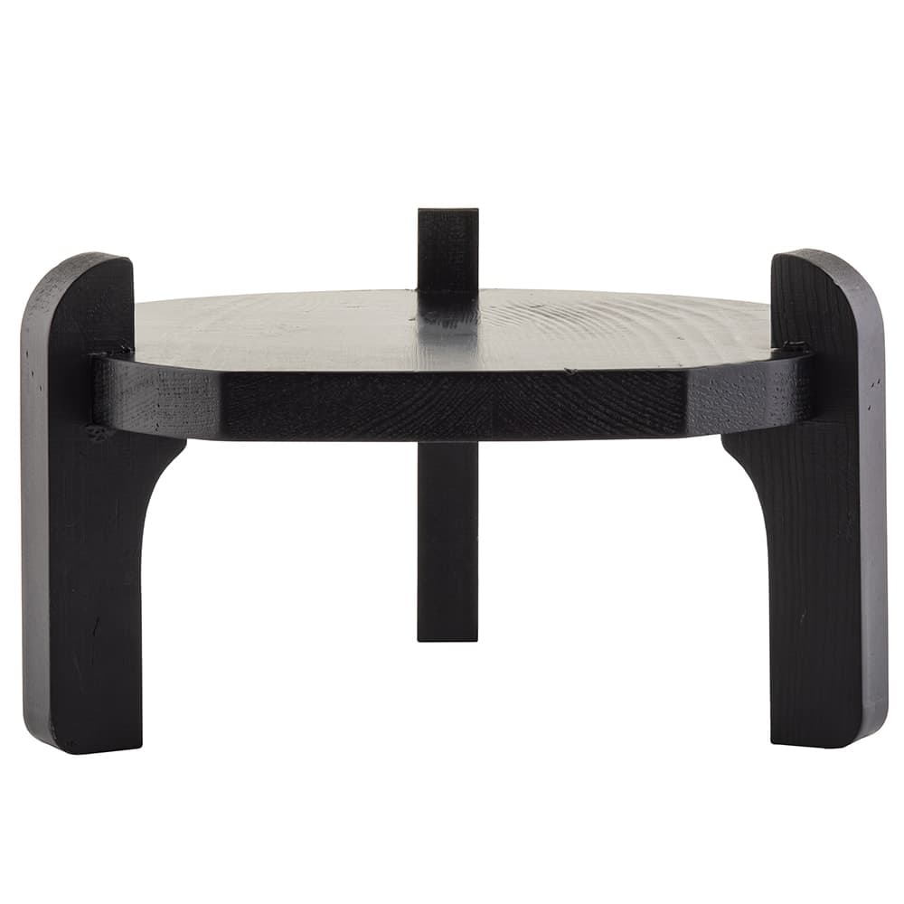Tablecraft 10756 10" Round Stand for Beverage Dispenser - 5 3/4"H, Pinewood, Black