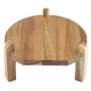 Tablecraft 10757 10" Round Stand for Beverage Dispenser - 5 3/4"H, Acacia Wood thumbnail 2