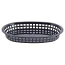 Tablecraft 1076BK Chicago Platter Basket - 10 1/2 x 7 x 1 1/2", Polypropylene, Oval, Black thumbnail 2