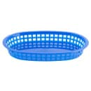 Tablecraft 1076BL Chicago Platter Basket - 10 1/2 x 7 x 1 1/2", Polypropylene, Oval, Blue thumbnail 2