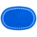 Tablecraft 1076BL Chicago Platter Basket - 10 1/2 x 7 x 1 1/2", Polypropylene, Oval, Blue thumbnail 4
