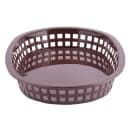 Tablecraft 1076BR Chicago Platter Basket - 10 1/2 x 7 x 1 1/2", Polypropylene, Oval, Brown thumbnail 3