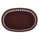Tablecraft 1076BR Chicago Platter Basket - 10 1/2 x 7 x 1 1/2", Polypropylene, Oval, Brown thumbnail 4