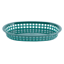 Tablecraft 1076FG Chicago Platter Basket - 10 1/2 x 7 x 1 1/2", Polypropylene, Oval, Forest Green thumbnail 2