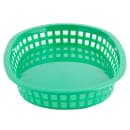 Tablecraft 1076G Chicago Platter Basket - 10 1/2 x 7 x 1 1/2", Polypropylene, Oval, Green thumbnail 3