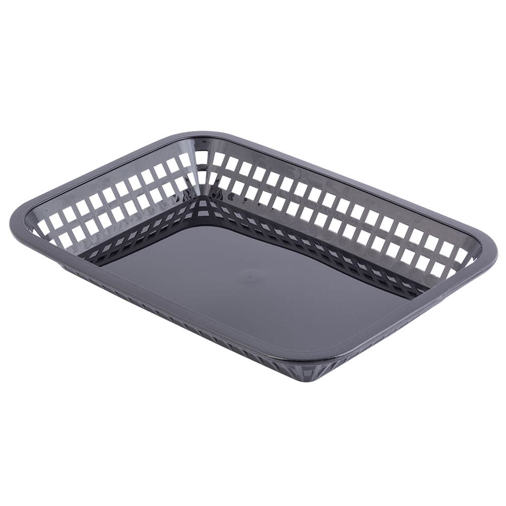Tablecraft 1077BK Grande Platter Basket - 10 3/4 x 7 3/4 x 1 1/2", Polypropylene, Rectangular, Black