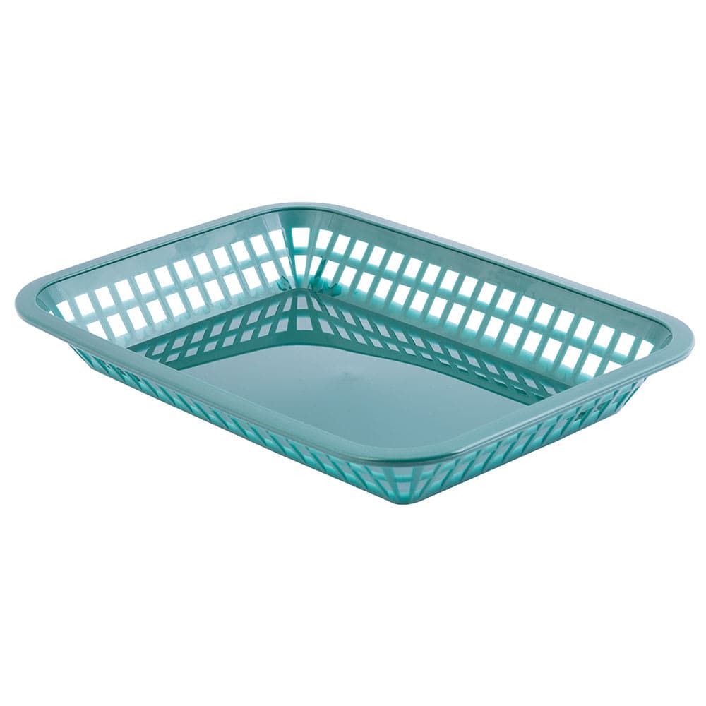 Tablecraft 1077FG Platter Basket - 10 3/4 x 7 3/4 x 1 1/2", Polypropylene, Green