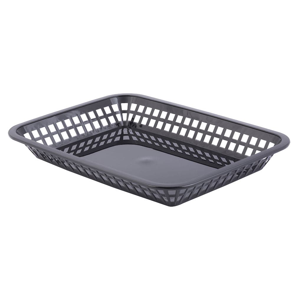 Tablecraft 1079BK Platter Basket - 11 3/4 x 8 1/2 x 1 1/2", Polypropylene, Rectangular, Black