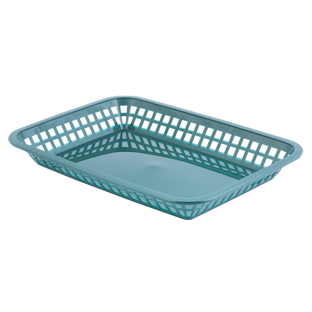 Tablecraft 1079FG Platter Basket - 11 3/4 x 8 1/2 x 1 1/2", Polypropylene, Rectangular, Forest Green