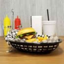 Tablecraft 1084BK Jumbo Basket - 11 3/4" x 9" x 1 3/4", Polypropylene, Oval, Black thumbnail 6