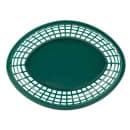 Tablecraft 1084FG Jumbo Basket - 11 3/4" x 9" x 1 3/4", Polypropylene, Oval, Forest Green thumbnail 2