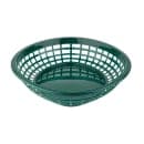 Tablecraft 1084FG Jumbo Basket - 11 3/4" x 9" x 1 3/4", Polypropylene, Oval, Forest Green thumbnail 3