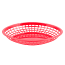 Tablecraft 1084R Jumbo Basket - 11 3/4" x 9" x 1 3/4", Polypropylene, Oval, Red thumbnail 2