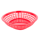 Tablecraft 1084R Jumbo Basket - 11 3/4" x 9" x 1 3/4", Polypropylene, Oval, Red thumbnail 3