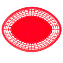 Tablecraft 1084R Jumbo Basket - 11 3/4" x 9" x 1 3/4", Polypropylene, Oval, Red thumbnail 4