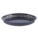 Tablecraft 1086BK Texas Platter Basket - 12 3/4 x 9 1/2 x 1 1/2, Polypropylene, Oval, Black thumbnail 2