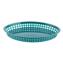 Tablecraft 1086FG Texas Platter Basket - 12 3/4 x 9 1/2 x 1 1/2",Polypropylene, Oval, Forest Green thumbnail 2