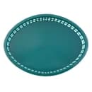 Tablecraft 1086FG Texas Platter Basket - 12 3/4 x 9 1/2 x 1 1/2",Polypropylene, Oval, Forest Green thumbnail 4