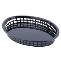 Tablecraft 1086FG Texas Platter Basket - 12 3/4 x 9 1/2 x 1 1/2",Polypropylene, Oval, Forest Green thumbnail 7