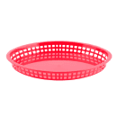 Tablecraft 1086R Texas Platter Basket - 12 3/4 x 9 1/2 x 1 1/2", Polypropylene, Oval, Red thumbnail 2