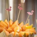 Tablecraft 11202 4 1/2" Bamboo Flamingo Pick, Pink thumbnail 6