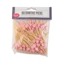 Tablecraft 11205 4 1/2" Bamboo Heart Pick, Pink thumbnail 3