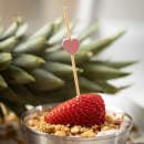 Tablecraft 11205 4 1/2" Bamboo Heart Pick, Pink thumbnail 4