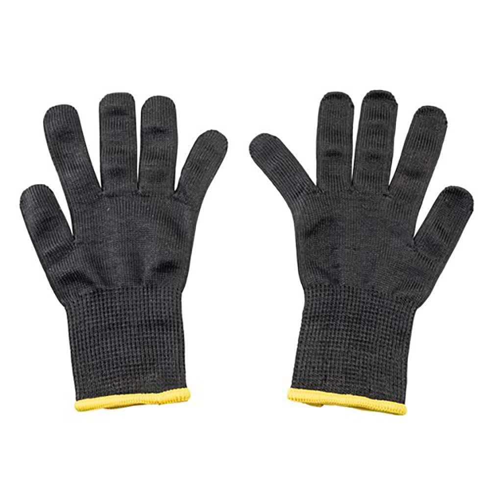 Tablecraft 11208 Small Cut Resistant Glove, Blended Material, Black w/ Yellow Wrist Band