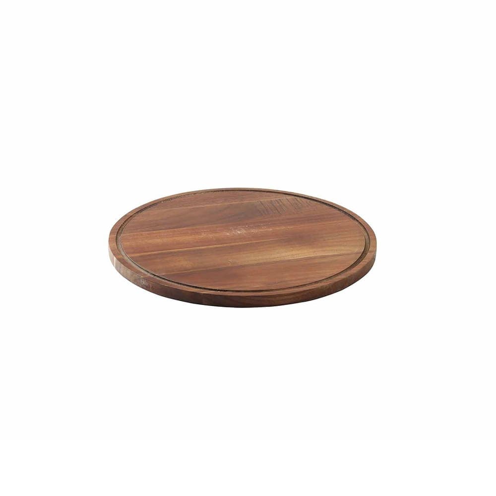 Tablecraft 11440 12 1/2" Round Cake Plate - Acacia Wood