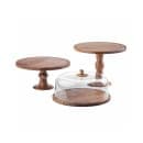 Tablecraft 11440 12 1/2" Round Cake Plate - Acacia Wood thumbnail 4