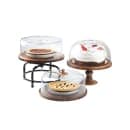 Tablecraft 11440 12 1/2" Round Cake Plate - Acacia Wood thumbnail 6