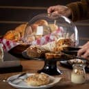 Tablecraft 11490 11 1/2" Round Cake Stand - 4"H, Melamine, Black thumbnail 8