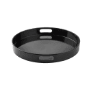 Tablecraft 11492 15" Round Serving Tray - Melamine, Black thumbnail 2