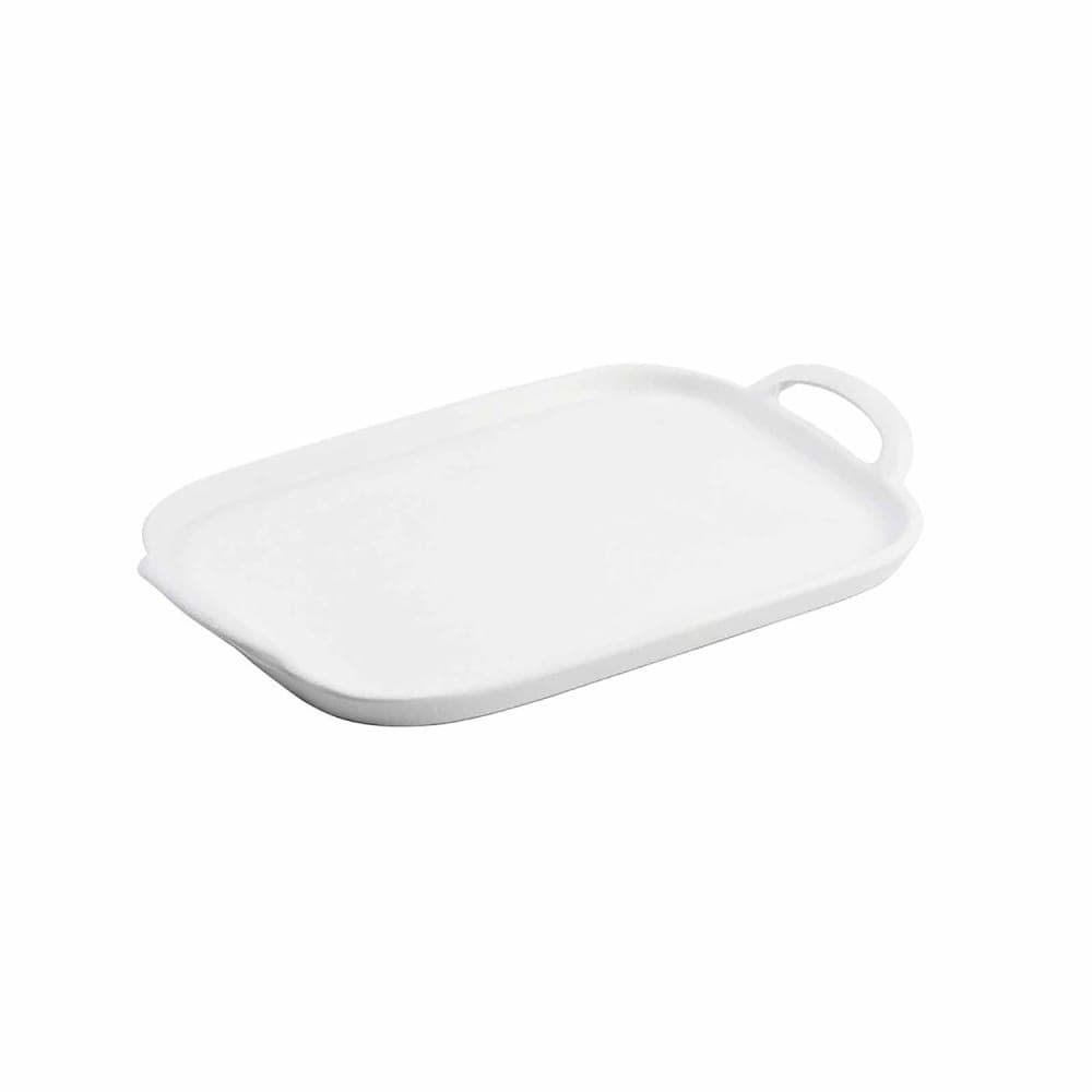 Tablecraft 11494 Rectangular Serving Tray - 12 1/4" x 8", Melamine, White