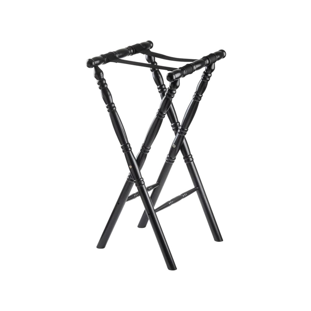 Tablecraft 11521 30 3/4" Folding Tray Stand w/ Black Straps, Black
