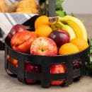 Tablecraft 11693 10 1/4" Round Basket - Steel, Black thumbnail 6