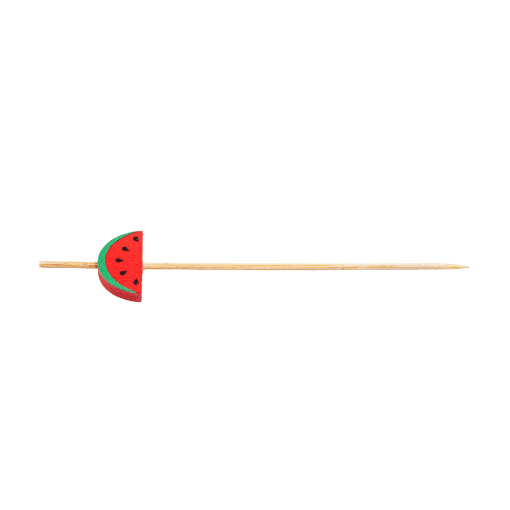 Tablecraft 11759 4 1/2" Bamboo Watermelon Pick, Yellow