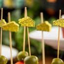 Tablecraft 11762 4 1/2" Bamboo Cheese Pick, Yellow thumbnail 7