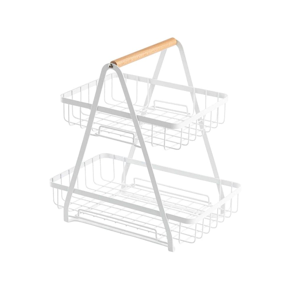 Tablecraft 11784 2 Tier Display Basket - 11 7/8" x 9 1/8", Steel, White