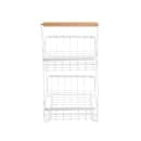 Tablecraft 11784 2 Tier Display Basket - 11 7/8" x 9 1/8", Steel, White thumbnail 3