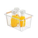 Tablecraft 11785 Rectangular Storage Basket - 12" x 8", Steel, White thumbnail 4