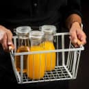 Tablecraft 11785 Rectangular Storage Basket - 12" x 8", Steel, White thumbnail 7