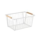 Tablecraft 11786 Rectangular Storage Basket - 13 1/2" x 9", Steel, White thumbnail 2