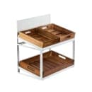 Tablecraft 11794 2 Tier Display Stand - 21 1/2" x 13 1/2" x 22 1/4", Rectangular, Chalkboard/White Metal Frame thumbnail 5